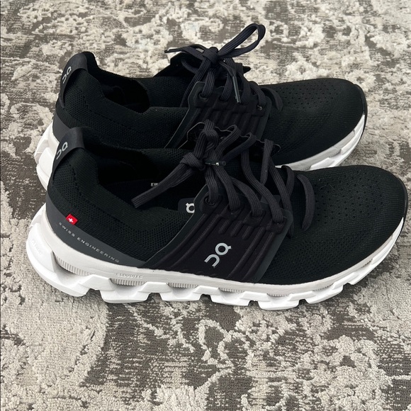 On Running Shoes - On Running Black and White Athletic Shoes